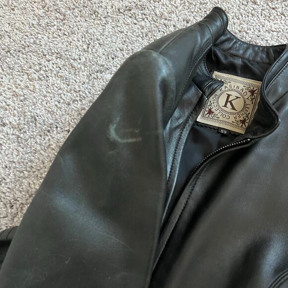 100% Lambskin Leather Black Fitted Jacket Grunge Biker Moto Jacket - Picture 13 of 15